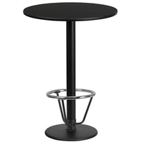 Flash Furniture Laminate 24" Round Base Round Table, Black (XURD24BKTR18B3F)-Bar height hospitality table