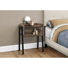 Monarch Specialties 3583 Accent Table - 23"H/Brown Reclaimed-Look/Black Metal-Robust, exposed black metal legs include adjustable feet for optimum stability