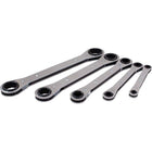 Gray Tools 5 Piece 6 & 12 Point SAE, Flat Ratcheting Box Wrench Set, 1/4" X 5/16"-3/4" X 7/8"-Contains 6 PT Sizes: : 1/4" X 5/16", 3/8" X 7/16", 1/2" X 9/16" and 12 PT Sizes: 5/8" X 11/16", 3/4" X 7/8".