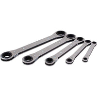 Gray Tools 5 Piece 6 & 12 Point SAE, Flat Ratcheting Box Wrench Set, 1/4" X 5/16"-3/4" X 7/8"-Contains 6 PT Sizes: : 1/4" X 5/16", 3/8" X 7/16", 1/2" X 9/16" and 12 PT Sizes: 5/8" X 11/16", 3/4" X 7/8".
