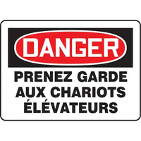 Safety Signs and Identification, Traffic Industrial, Danger; Prenez Garde aux Chariots elevateurs, SP148-Language - French