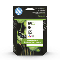 HP 65XL Black and Standard Tri-Color Ink Cartridges (6ZD95AN)-Black and Standard Tri-Color
