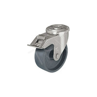 Blickle Heat-Resistant Thermoplastic Caster, Wheel Diameter: 5", Caster Type: Swivel w/Brake (LIXR-POHI 125G-FI)-Wheel Diameter: 5"