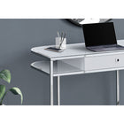 Monarch Specialties 7520 48" Computer Desk - Glossy White/Chrome Metal-Versatile style for home and office use