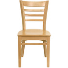 Flash Furniture HERCULES Series Ladder Back Natural Wood Restaurant Chair - 2 Pack-Set of 2 Wood Dining Chairs