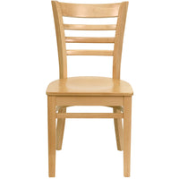 Flash Furniture – Chaise de restaurant en bois naturel Hercules avec dossier à traverses horizontales, 2/paquet-Ensemble de 2 chaises de salle à manger en bois