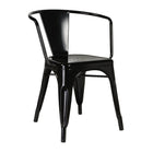 Nicer Furniture Stackable Industrial Tolix A Style Armchair - Black - 4 Pack-Indoor/Outdoor Arm Chair