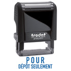 Trodat Printy "POUR DEPOT SEULEMENT" Blue Ink Self-Inking Stamp 4911-Each stamp contains up to 65% post-consumer recycled plastic