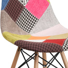 Flash Furniture - 2 pièces Chaise de la série Elon en tissu Milan patchwork avec pattes en bois-Conception profilée