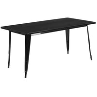 Flash Furniture 31.5" x 63" Rectangular Black Metal Indoor-Outdoor Table-Metal Cafe Table