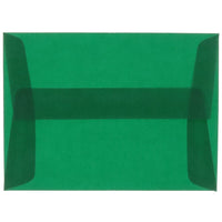 JAM Paper A10 Invitation Envelopes, 6 x 9.5, Translucent Vellum Racing Green, 25 Pack (PACV863)-Racing green