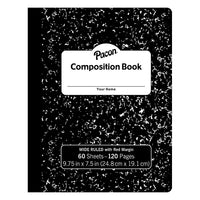 Pacon Composition Book, Black Marble Hard Cover, 12 Pack (PACMMK37118)-Number of Sheets: 60