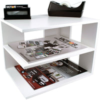 Victor Wood Corner Shelf Desk Organizer, Pure White (W1120)-Dimensions: 9-3/4"H x 13-1/4"W x 9-3/4"D