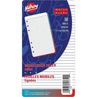 Hilroy Memo Ruled Refill Paper, 6 - 3/4" x 3 - 3/4" 50 Sheets-White ruled 6 - hole refill paper
