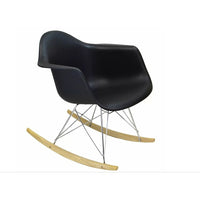 Plata Import Eiffel Bucket Rocker, Black (PC-018R-BLACK)-Lounge Rocking Chair