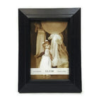 Elegance 4" x 6" Wood Photo Frame, Narrow Border, Black Colour-This wood photo frame feature a wide border, in portrait and landscape formats, for placing on a coffee table or night table.
