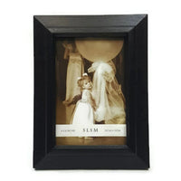Elegance 4" x 6" Wood Photo Frame, Narrow Border, Black Colour-This wood photo frame feature a wide border, in portrait and landscape formats, for placing on a coffee table or night table.