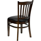 Flash Furniture HERCULES Series Vertical Slat Back Walnut Wood Restaurant Chair - Black Vinyl Seat-Black Vinyl Upholstered Seat