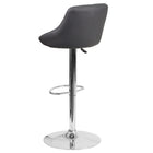 Flash Furniture Contemporary Vinyl Bucket Seat Adjustable Height Barstools with Chrome Base - Grey - 2 Pack-Bucket Seat