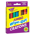 TREND enterprises Inc. Jumbo Wipe-Off Crayons - 8 Pack-Wax-based crayons that are formulated to be used on flexible dry-erase surfaces