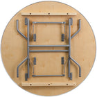 Flash Furniture 48" Round HEAVY DUTY Birchwood Folding Banquet Table with METAL Edges-.75'' Thick Plywood Core
