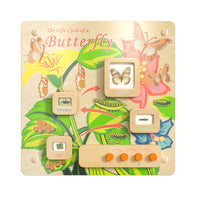Flash Furniture Bright Beginnings Commercial Grade STEAM Wall Activity Board - Natural Finish and Multicolor Accents (MKME12883)-Contemporary Commercial Grade Butterfly Life Cycle STEAM Wall System Accessory Board