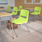 Flash Furniture HERCULES Series Green Ergonomic Shell Stack Chair with Grey Frame-Limited Lifetime Warranty on Frame