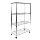 Seville Classics 4-Tier Home Storage Steel Wire Shelving - 30" L x 14" W x 48" H-Includes 4 wheels (2 locking) and screw-in levelling feet