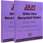 JAM Paper Bright Color Cardstock, 8.5 x 11, 65lb Violet Purple Recycled, 2 packs of 50 (102426g)-Violet