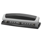 Swingline Precision Pro Adjustable Punch - 2-3 Hole - 10 Sheet Capacity - Black/Silver-Manually punch two or three 9/32" holes with precise, patented pin technology