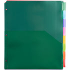 JAM Paper Plastic Index 8-Tab Dividers with Double Pockets - 9 3/4" x 11 1/2" - Assorted -Size: 9.75 x 11.5 inches