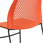 Flash Furniture HERCULES Series 661 lb. Capacity Orange Sled Base Stack Chair with Air-Vent Back-Ergonomically Contoured Design