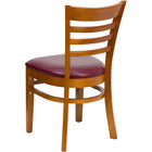 Flash Furniture HERCULES Series Ladder Back Cherry Wood Restaurant Chair - Burgundy Vinyl Seat - 2 Pack-2.5" Thick Foam Padded Seat