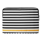 Vangoddy Luxe Series 16" Laptop Sleeve - Striped - Green-Durable and slim for easy mobility, along with heavy duty polished gold zipper closure