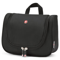 Swissgear Poly Tri-Fold Toiletry Bag - Black-Large main compartment with hanger hook