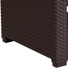 Flash Furniture Chocolate Brown Faux Rattan End Table-Open Storage: 22"W x 16"D x 8.5"H