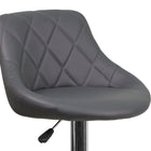 Flash Furniture Contemporary Vinyl Bucket Seat Adjustable Height Barstools with Chrome Base - Grey - 2 Pack-Swivel Seat