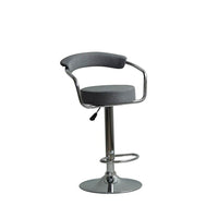 Plata Import Quintin Adjustable Stool, Grey (ST-8128-G)-Bar Stool