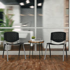 Flash Furniture HERCULES Series 880 lb. Capacity Black Plastic Stack Chair with Titanium Frame-25x1.2mm Metal Gauge