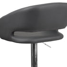 Flash Furniture Contemporary Grey Vinyl Adjustable Height Barstool with Rounded Mid-Back & Chrome Base-Swivel Seat