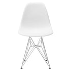 Nicer Furniture Eiffel Style Side Chair with Chrome Legs - White - 4 Pack-Straight metal Eiffel dowel legs with floor protectors for hardwood floor
