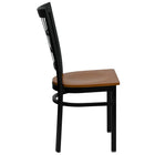 Flash Furniture HERCULES Series Black Window Back Metal Restaurant Chair - Cherry Wood Seat-Window Back Design