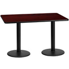 Flash Furniture – Table en stratifié acajou de 30 x 60 po avec 2 bases circulaires de 18 L po (XUMA3060TR18)-Table d'hospitalité