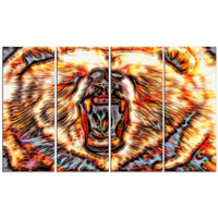 Designart Brash Bear Large Animal Canvas Artwork, (PT2354-271)-Print