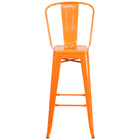 Flash Furniture 30" High Orange Metal Indoor-Outdoor Barstool with Back-Bistro Style Barstool