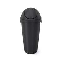 Umbra Swinger 45L Can, Black-Brushed finished polypropylene swing top can with lid that locks using soft touch clips