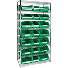 Kleton Heavy-Duty Wire Shelving Units With Storage Bins, 8 Tiers, 36" W x 74"H x 18" D-Depth: 18"