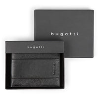 Bugatti Opposites Attract Slim Wallet -  Leather - Black (MWL2255BU-BLACK)-Black leather