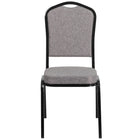 Chaise de banquet HERCULES empilable, dossier couronne, tissu gris, siège épais 2,5 po, cadre noir [FD-C01-B-5-GG]-Chaise de banquet multi-usages