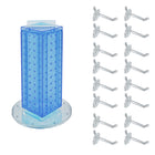 Azar Interlock Peg Tower with Revolving Base and Hooks - 4" x 4" x 12" - Blue-Sold in multiples of: 1
